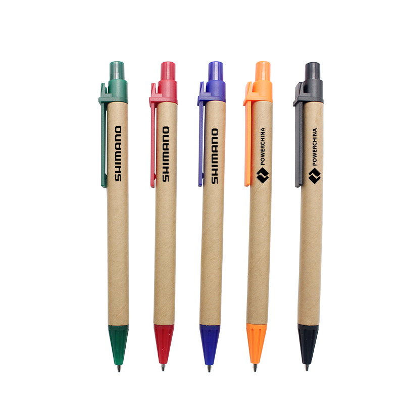 eco pens 6 - Custom Promotional Products 3 ink colors colorful school stationery novelty items pens wholesale ball pen