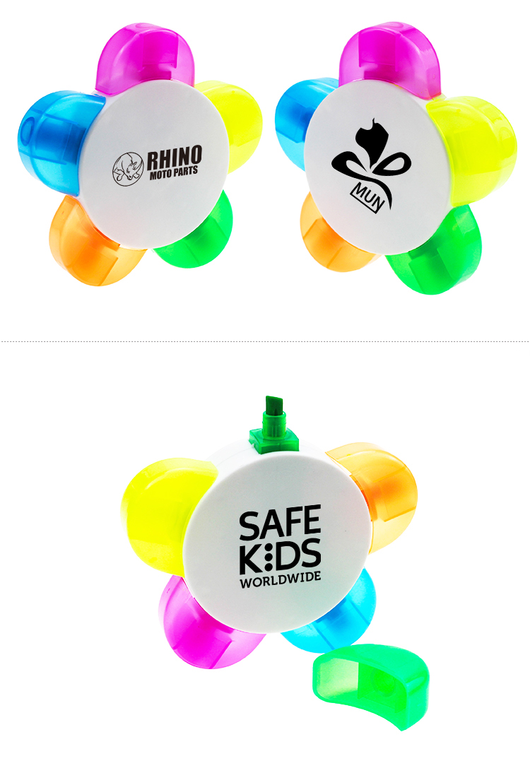 flower pens 7 - Promotional plastic novelty cute flower marker hightlight pen custom logo